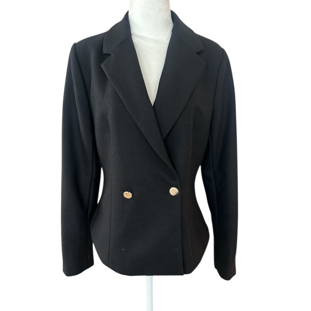 Aritzia Babaton Cashmere Wool Two-Button Blazer in Black
